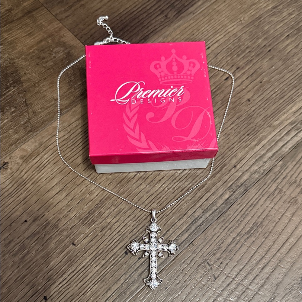 Premier Designs Silver Cross Pendant Necklace